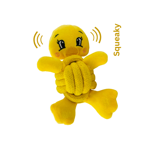 Eco-Yellow Duck Handmade Dog Toy | Dog Chew Toy |Sustainable