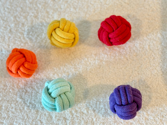 Handmade Sustainable Colorful Rope Balls 5Pc Set