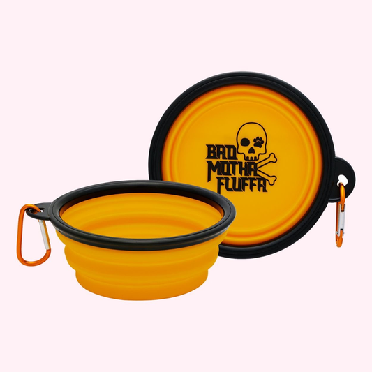 "Bad Motha Fluffa" Orange Dog Bowl